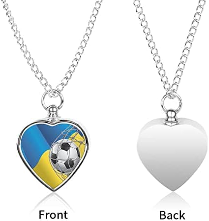 Fudbalski gol i ukrajinska zastava pet Memorijalna ogrlica pet kremiranje nakit za pepeo urna ogrlica privjesak za uspomenu jedna veličina
