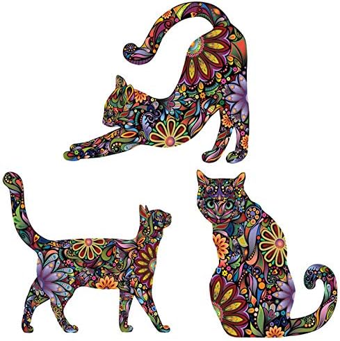 Maydahui zidne naljepnice za mačke jedinstvene šarene naljepnice za dizajn cvjetnog uzorka mandale lijepe životinje zidna naljepnica