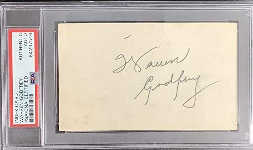 Warren Godfrey potpisan indeks kartica NHL Hockey HOF Redwings autogram PSA / DNK-NHL rez potpisa