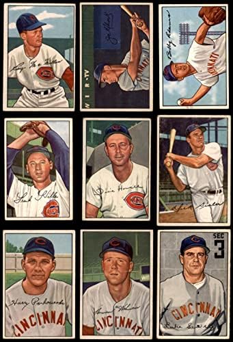 1952. Bowman Cincinnati Reds Team Set Cincinnati Reds VG + Crveno