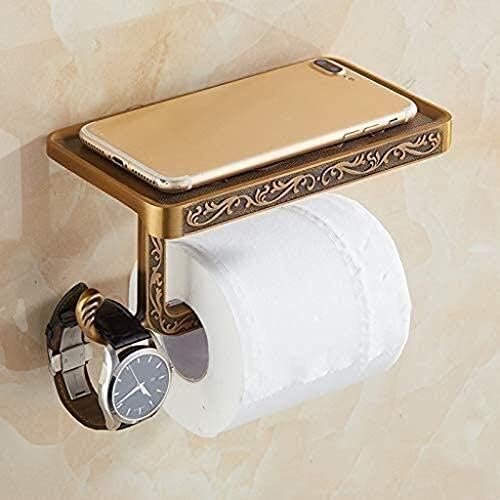 ZLDXDP reverzibilna kupaonica WC držač papira sa telefonskim policama i kukom, vintage dekor stilom