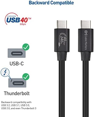 Kabelske kablove [USB-IF certificirano] Kabel 3,3 ft sa 8k sa 8K video i 240W punjenjem, USB4 kabl / USB C kabl za prikaz sa PD 3.1