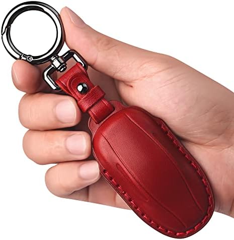 Tukellen za TESLA kožnu tipku za poklopac ključeva sa ključem Key Key Cutrola kompatibilna sa modelom 3 Model y Model S - crna