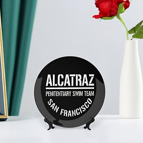 Kaznionica Alcatraz Swim tima San Francisco Keramička dekorativna ploča sa zaslonom Stručnjak za vešanje prilagođenih godišnjica vjenčanja Svečane poklone za par roditelja Njezin suprug