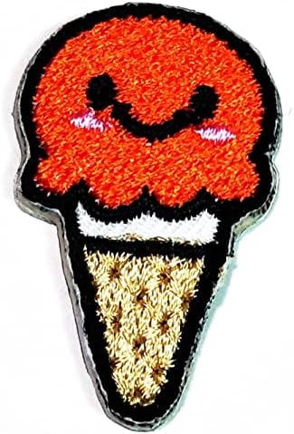 Kleenplus 2kom. Mini slatka narandžasta Smajli sa sladoledom Kornet Cartoon Patch vezeni flasteri za odeću farmerke jakne šeširi ruksaci