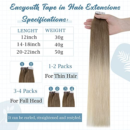 Easyouth ekstenzije za kosu od jedne potke prava ljudska kosa i jedna traka u boji ekstenzija za ljudsku kosu 8/60 16inch