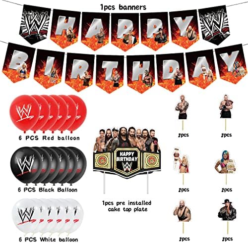 Wrestling Potrepštine Rođendan Wrestling Party Dekoracije Set Uključuju Banner Baloni Torta Tops