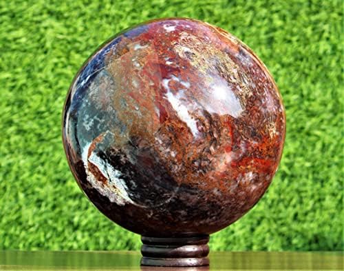Velika 195mm crvena mahovina agata Kristalna kvarcna kugla zacjeljivanje energetske kamena sfera globus orb ekran Dekoracija izlog