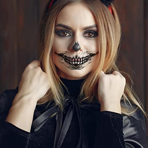 Terbklf Halloween Privremene tetovaže klovna zastrašujuća naljepnica za tetovažu za zabavu rekviziti Horror Cosplay kostim šminke