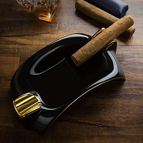 Quesheng Black keramičke držač pepeljare cigarete, ličnost i kreativna moda troslojna pepeljara