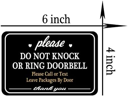 Youok ne zvoni naljepnice na vratima, 4 × 6 inča vodootporno, ne kucajte ili zvonite naljepnice na vratima ostavljajte pakete ovdje,