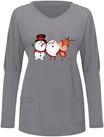 Sretan božićni tunički dree vrhovi za žene labavi pulover dukserice Flowy majice plairano plairano plaćanje grafičke poklon bluze