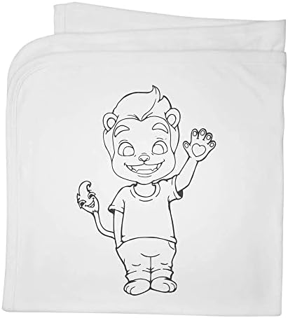 Azeeda 'nasmijana lion cub' pamučna beba pokrivača / šal