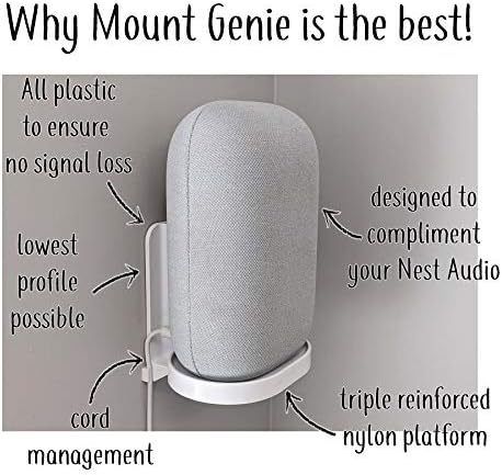 Mount Genie Pristupačna esencijalnosti Zidni nosač za vešalice za gnijezdo Audio: Opcije za ugradnju vijaka i vijka, najkraći dostupni