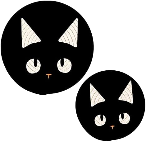 Umiriko crna mačka smiješni nosači potkoljenice Set 2 kom, potrke za dekor kuhinje, čisti pamučni navoj TRIVETS za vruće posuđe / posude H020153