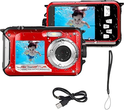 Acuvar 48MP megapiksela Vodootporni dual ekran Full HD 1080P digitalni fotoaparat za podvodne fotografije i video zapis za selfie