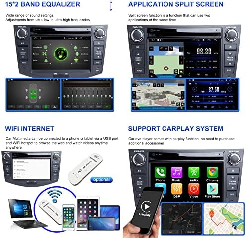 Auto Multimedijalna GPS Navigacija za Toyota RAV4 2006-2012 Android 11 Auto Radio Stereo CarPlay dvostruki Din, DVD plejer, 7 inča, Okta jezgro 4GB RAM 64GB ROM
