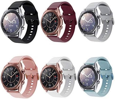 Kompatibilan za Samsung Galaxy Watch 3 41mm Trake / Galaxy Watch 4 40mm 44mm opseg, 6 pakovanja 20mm Silikonski zamena Sport Gledaj za ručni pojas Kompatibilan je za Galaxy Watch 3 41mm bend