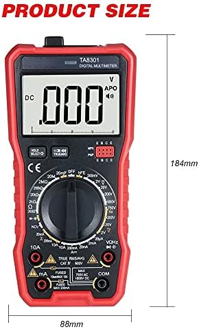 SDFGH TA8301 Digitalni multimetar profesionalni tester True RMS multimeter višenamjenski tester glasio je očitavanje Ohm NCV metar