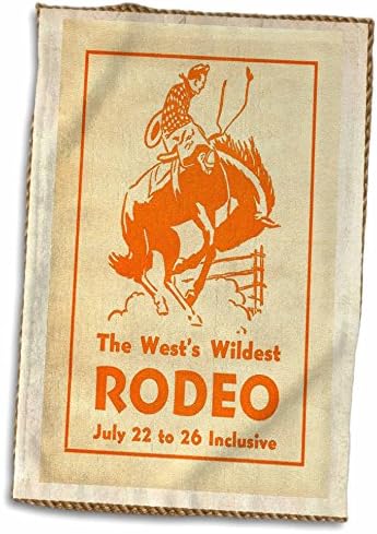 3Droza Vintage Cowboy o kaletu BRONCO ručnika, 15 x 22, bijela