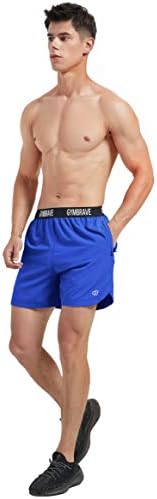 Gymbrave Muški 5 inča Atletska trkačka kratke hlače Lightweight Quick Obuka za suhu trening s džepovima sa zatvaračem