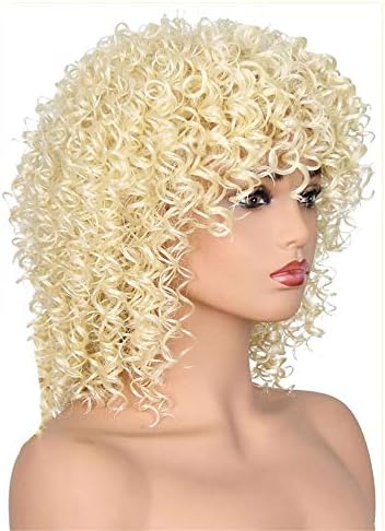 Andongnywell kovrčava Sintetička kosa perike za crno bijele žene visoke gustine otporne na toplotu sintetičke perike