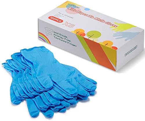 Nitrilne rukavice dječije rukavice za jednokratnu upotrebu, nitrilne rukavice za 4-10 godina - bez lateksa, bez pudera - za pripremu, izradu, farbanje, Baštovanstvo-plava