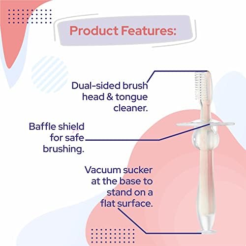 LITTLOO silikonska četkica za zube sa štitom protiv gušenja, Fine meke čekinje za nežno & amp; bezopasno čišćenje zuba & desni Complete