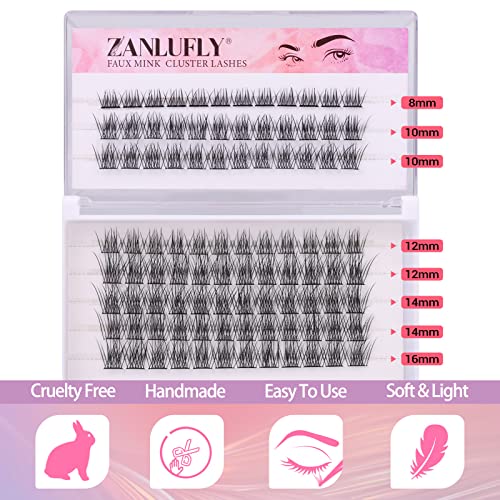 Cluster Lashes D Curl Individual Wispy 96 Cluster DIY ekstenzija trepavica prirodne 8-16mm pahuljaste trepavice za kućne DIY Ekstenzije