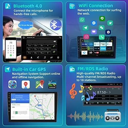 Podofo Auto Stereo Radio za Kia Forte 2009-2017, 9 inčni Android 11 Stereo sa bežičnim Apple CarPlay Android Auto, HiFi, WiFi, GPS, RDS / FM Radio, Bluetooth + rezervna kamera