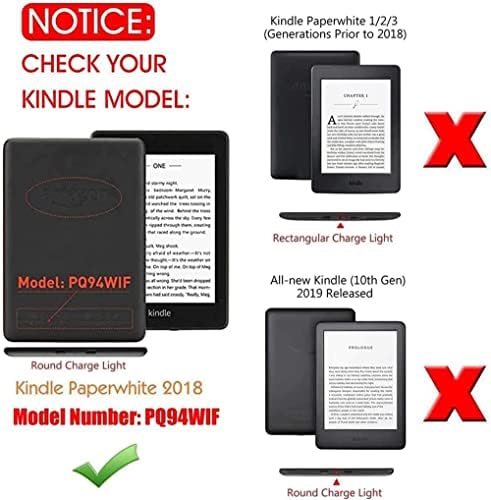 LucklyingBao tanka futrola za 6 Kindle Paperwhite 10th generacija 2018 izdanja-kožna pametna navlaka sa automatskim spavanjem / buđenjem
