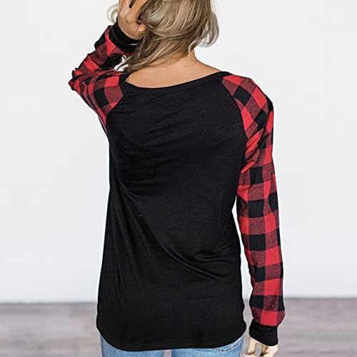 Ženska košulja u boji dugih rukava Novost Funny Crewneck tiskani pulover Klasični plaćeni patchwork casual vrhovi