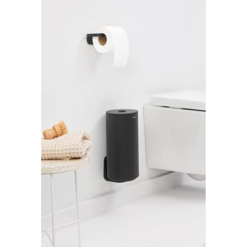 BRABANTAI Mindsett WC dispenzer za toalet protiv hrđe, diskreet držač tkiva za kupatilo, 2 rezervna rola, uredna skladišta na zidu