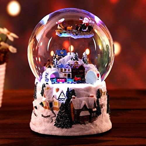Božićna muzička kutija za stablo Snow House Flyer Deer Crystal Ball Music Box Voz rotirajuća Svjetla snježna kugla muzička kutija