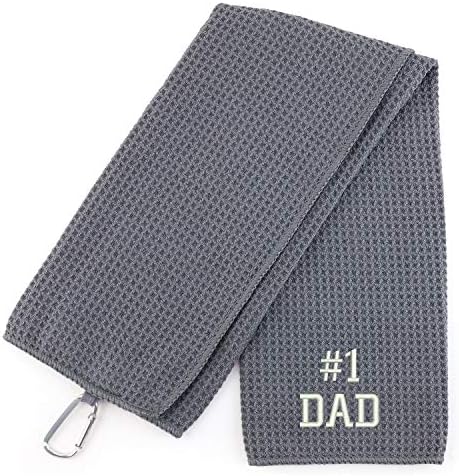 Trendy Odjeća Broj 1 Otac izvezeni trifolda peškir od mikrofibra sa karabinom - dim