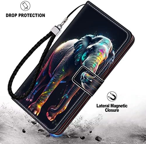 Mavzihok torbica za novčanik za iPhone 11 Pro Aquarecolor Elephant Art-15 dizajn Flip Folio futrola ID i držač kreditne kartice izdržljivi zaštitni poklopac za zaštitu od udara QBJ