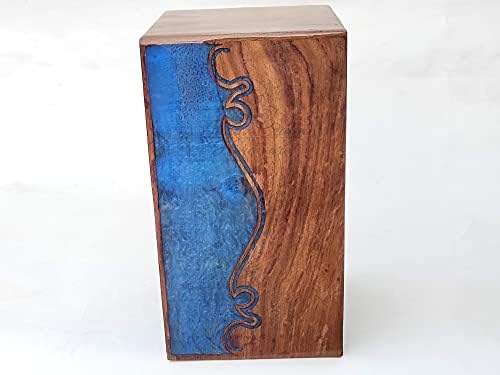 Rosewood Resin urna kutija za ljudske pepeo - ručna izrezbarena prekrasna drvena kutija za rezin - kremiranje urnu za kućne ljubimce za ljudske urne za volje za ljudske pepele.