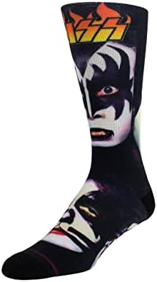 PERRI'S SOCKS-KISS® Short Crew Socks, zvanično licencirani rock bend Novelty Socks, Premium jastučići Fun Socks Men & amp ;žene