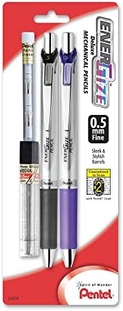 Pentel EnerGize automatska olovka sa olovom i gumicama, 0,5 mm, Razno, 2 pakovanja