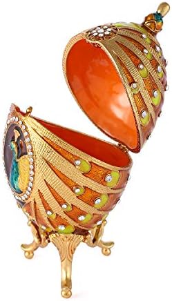 Qifu Faberge Egg series ručno oslikan nakit sitnica sa bogatim emajlom i blistavim rhinestones jedinstveni poklon Početna Dekor Uskršnji