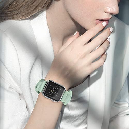 Kompatibilan je za Scrounchie Apple Watch Trake 38mm 42mm 40mm 44mm Slatka tkanina Elastični satovi za žene Narukvica za Apple IWatch