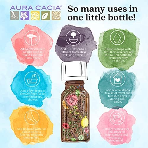 Aura Cacia čista geranium esencijalno ulje | Sertifikovani organski, GC / MS testiran za čistoću | 7.4 ml | Pelargonium groveolens