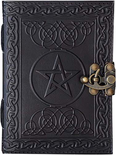 Ručno rađeni kožni časopis Black Pentagram reljefne pentacle Book of sjenki bilježnica Organizator dnevnog planera dnevnika Wicca