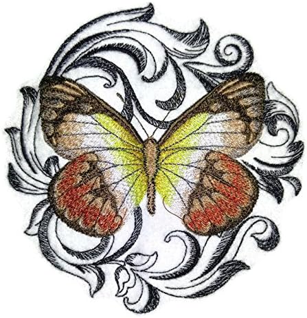 Izuzet po mjeri i jedinstveni nevjerojatni šareni leptiri [Scarlet Jezebel sa barokom] Vezeg željeza na / sew flaster [5 x5] izrađen u SAD-u