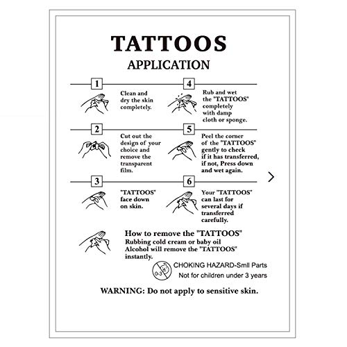 Privremene tetovaže 6 listova Zodijak potpis Astrologija Inspirational Dječji naljepnice za tetovaže za odrasle Dječje žene Muškarci Noge Arm Arms Frus Prstek Vrat 3,7 x 3,7 inčni tetovaža