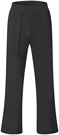 Muške pamučne pantalone ljetne elastične struke nacrtaju vrećaste džepove hlače casual lagane sportske redovne pantalone