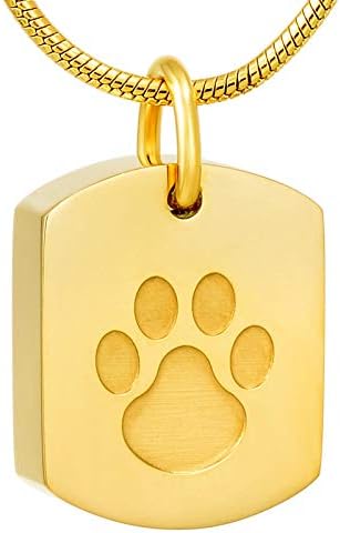 WJDT Mini ogrlica za pseće oznake od nehrđajućeg čelika kremacija Memorijalni Kućni ljubimci pepeo medaljon Privjesak Ogrlica sahrana