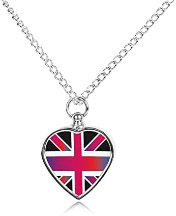 Union Jack Engleska zastave urna ogrlica za pepeo personalizirana ogrlica Za srce pet kremacija nakit Memorijalni privjesak za muškarce žene