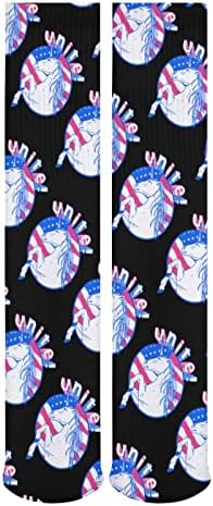 Američka zastava Unicorn Sportske čarape Topla cijev čarape Visoke čarape za žene Muškarci Turny Party