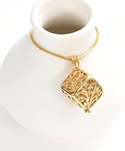 Mini ogrlica za kremaciju u obliku kockice u obliku kockica za pepeo Squood Hollow Cremation nakit sa kuglicom čuva spomen-pepeo pepeo za voljenu osobu